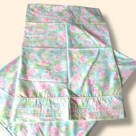 Vintage Eileen West Impressionism Floral Rose Standard Pillowcase Set - Picture 3 of 4